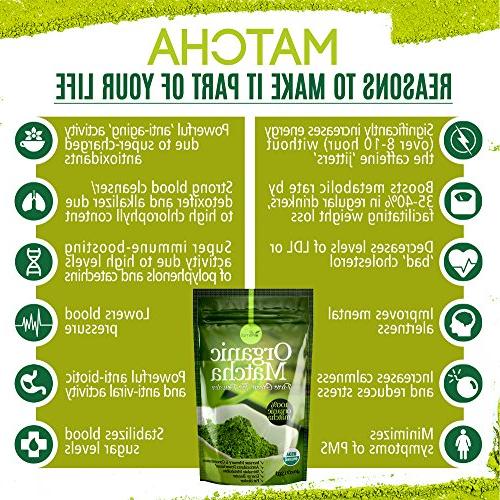Organic Matcha Green Powder - 100% Pure Matcha