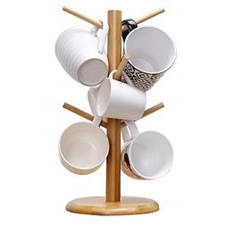 Cup Rack Wooden Storage Stand Organizer New